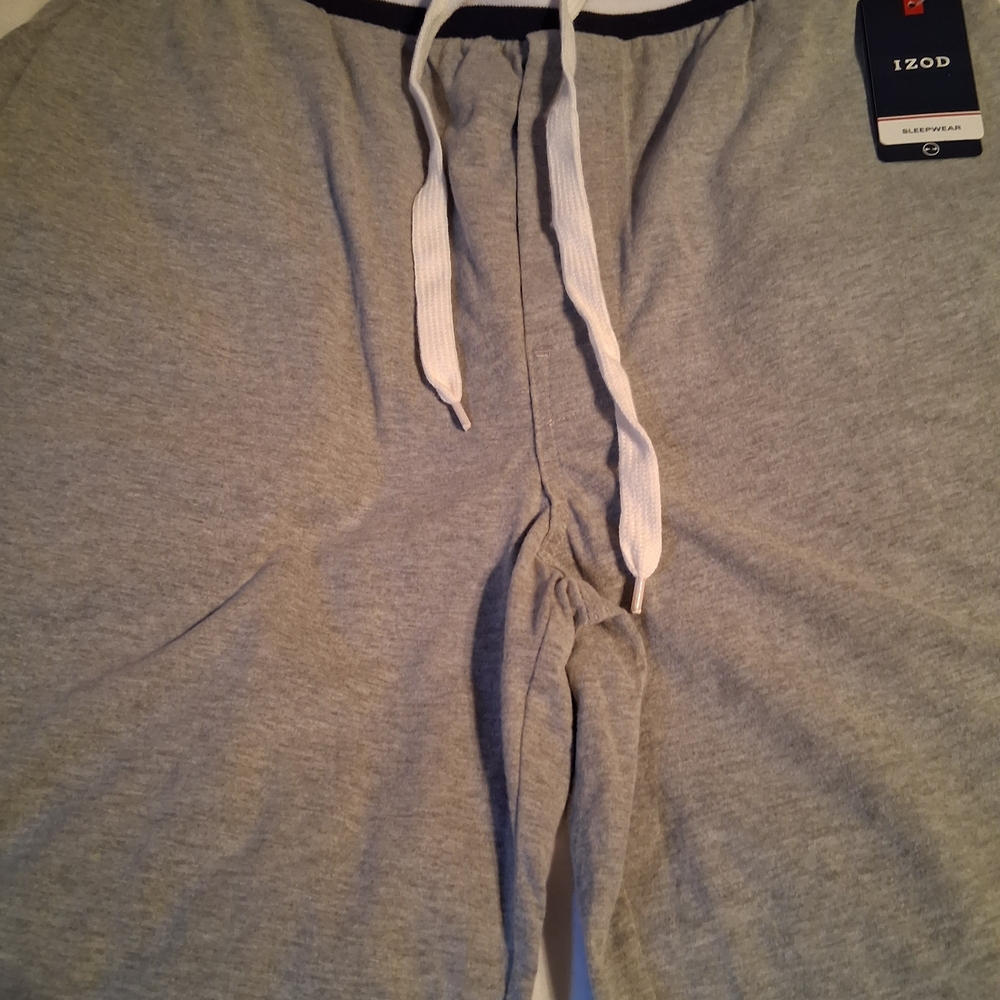 Izod Light Gray Lounge Pants with White Drawstring